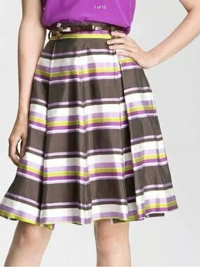 Lilith Pleated Multicolor Silk Skirt by Kate Spade New York. 